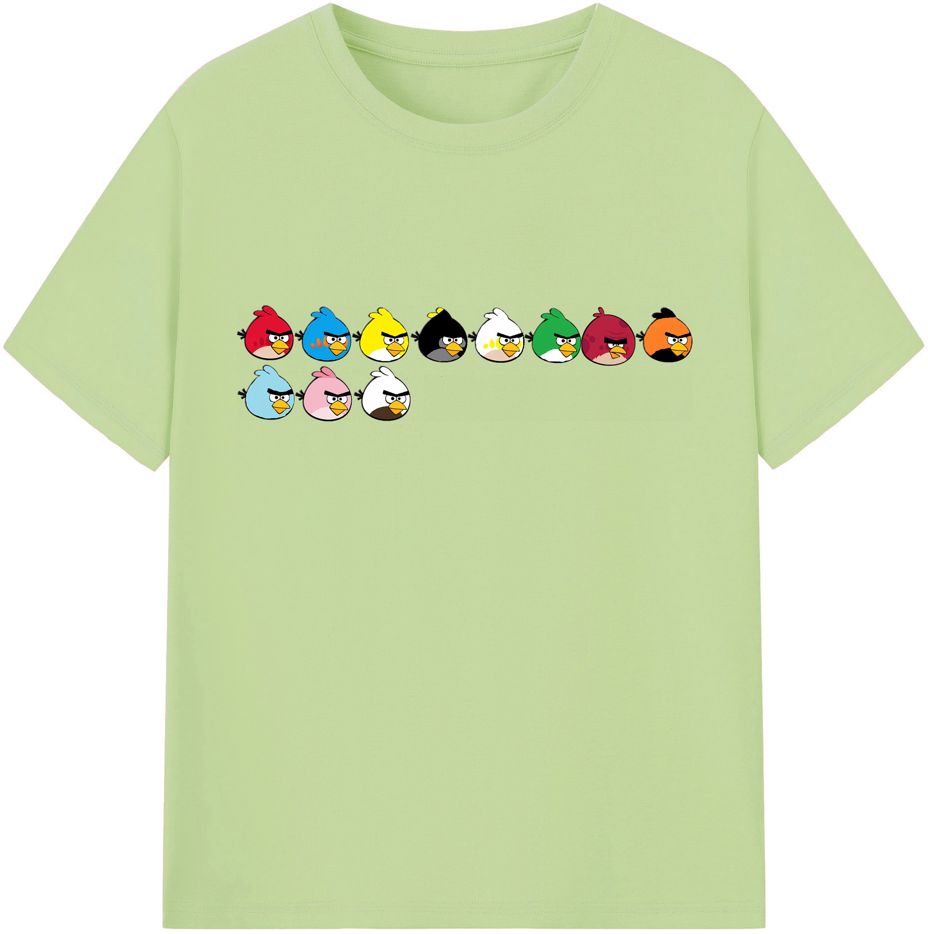 （画像用） Angry Birds アングリーバード 綿100％半袖Tシャツ（フロントプリント）
